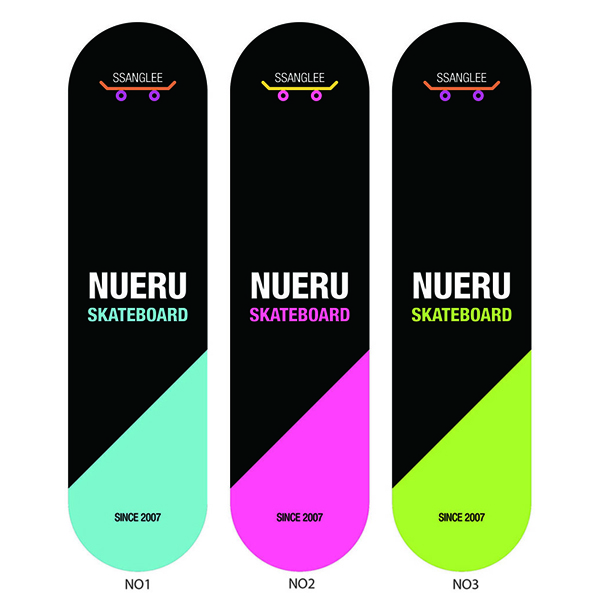 NUERU/느루 스케이트 데크 PRO SSANGLEE NEW JR MODEL-A 7.3 (느루 스케이트보드데크/데크 단품)